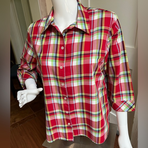 Allison Daley Plaid Blouse  14 P - Picture 11 of 12